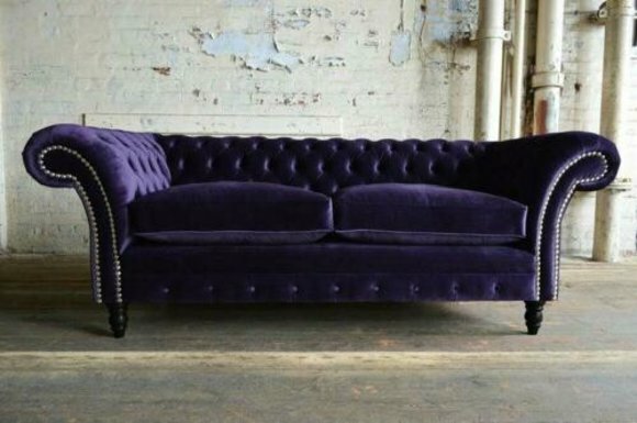Chesterfield Couch Textil Samt Stoff Designer Sofa Möbel Edles Design