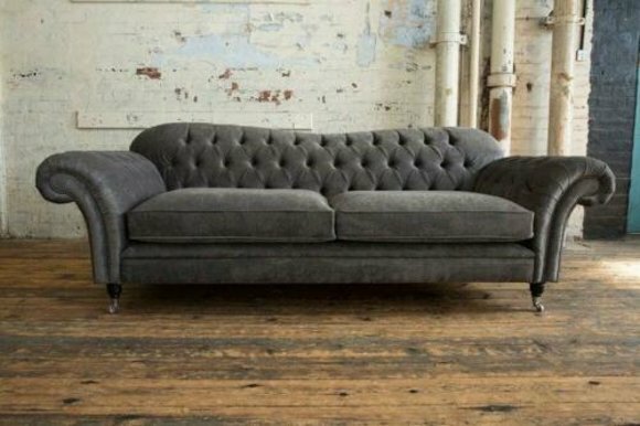 Sofa 3 Sitzer Couch design Chesterfield Sitz Garnitur Leder Textil Polster Neu!