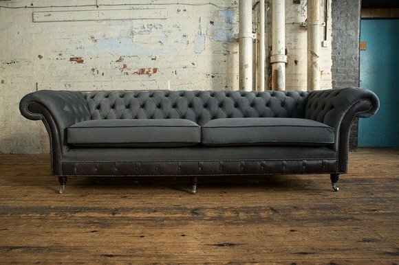 XXL Sofa 4 Sitzer Couch Chesterfield Big Polster Sitz Garnitur Stoff Textil Neu