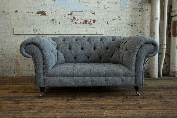 2 Sitzer Couch Chesterfield Leder Polster Sofa Couchen Sofas Designer Neu