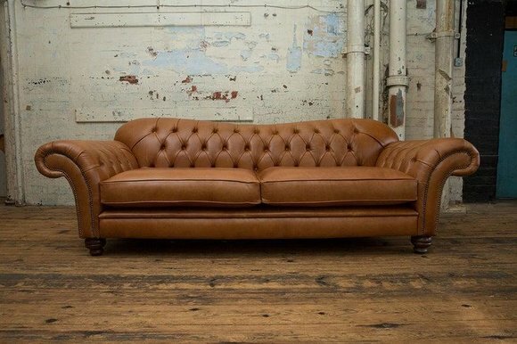 Klassische Chesterfield Leder Couch Sofa 3 Sitzer Sitz Couchen Sofas Polster