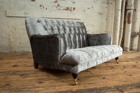 Design Chesterfield Stoff Couch Sofa 2 Sitzer Polster Sofas Neu Textil Stoff