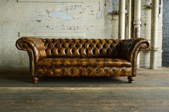 Edle Big Sofa Couch Chesterfield Leder Sofas Couchen Italienisches Rindsleder