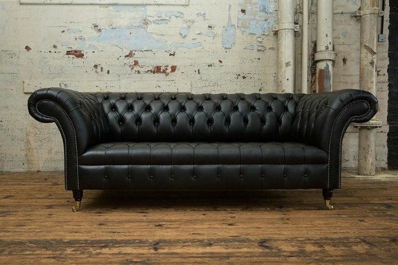 Ledersofa Sofa Couch Garnitur 3 Sitzer Sofas Couchen Chesterfield Leder