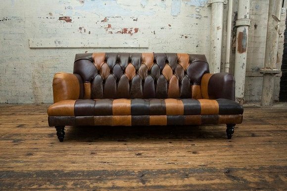 Ledersofa Sofa Couch Garnitur 3 Sitzer Sofas Couchen Chesterfield Leder