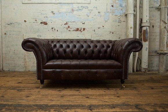 Braun Designer Sofa Couch Polster XXL 2 Sitzer Big Sofas Couchen Textil