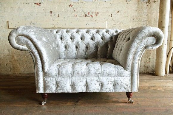 Chesterfield Sessel Fernseh Couch 1 Sitzer Sofa Textil Stoff Ohrensessel