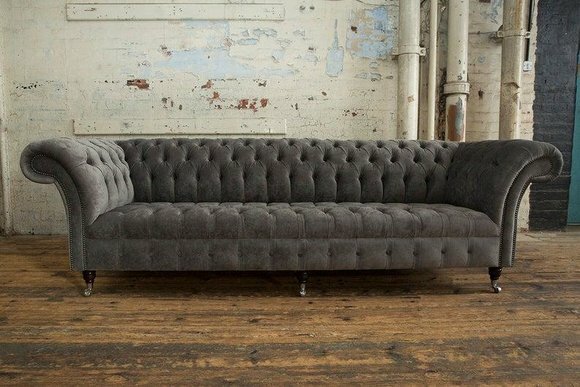 XXL 4 Sitzer Sofa Polster Couch Big Sofas Couchen Chesterfield Leder Textil