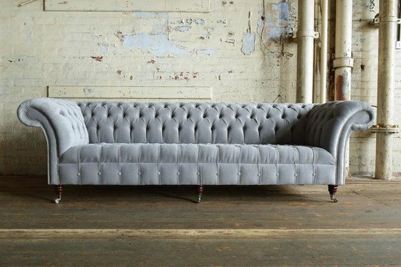 Design Chesterfield Sofa 4 Sitzer Couch Polster Luxus Klassische Textil Sofas