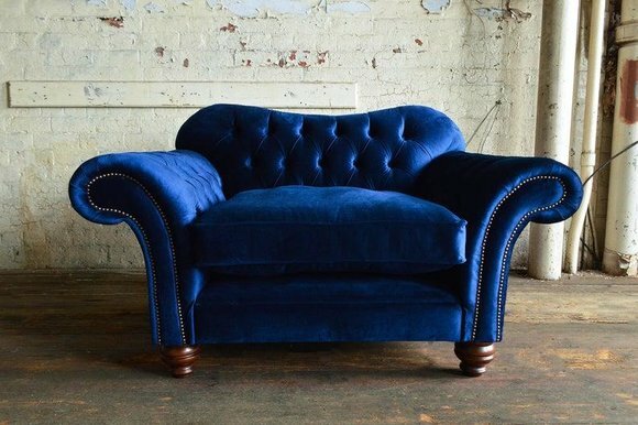 Chesterfield Design Sofa Sessel Couch Polster Luxus Textil Couchen 1 Sitzer #132