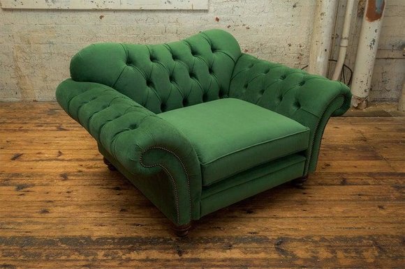 Chesterfield Design Sofa Sessel Couch Polster Luxus Textil Couchen 1 Sitzer