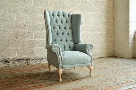 Chesterfield Design Sofa Sessel Couch Polster Luxus Textil Couchen 1 Sitzer #104