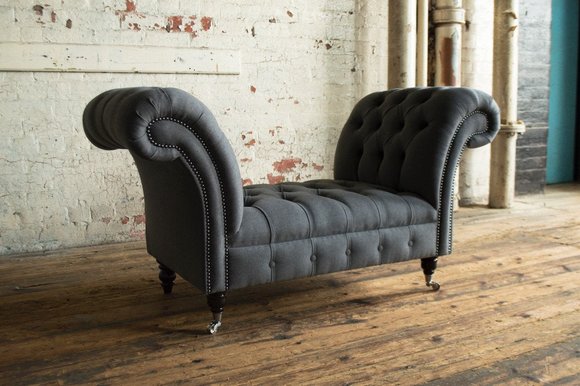 Design Sofa Sessel Couch Hocker Polster Ottomane Textil Samt Fußhocker
