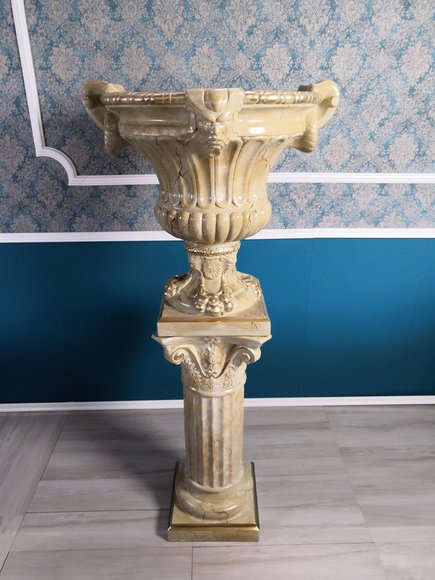 XXL Vase Tisch Dekoration Deko Vasen 69cm Antik Stil Skulptur Figur Kelch