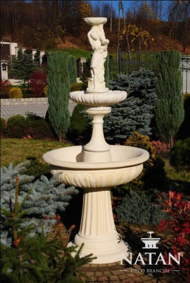 Springbrunnen Garten Teich Brunnen 199cm Steinbrunnen Gartenbrunnen