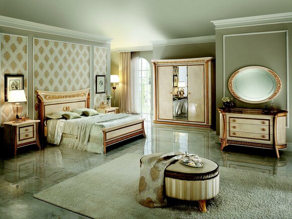 arredoclassic™ Schlafzimmer Set Melodia Barock Rokoko Bett Nachttisch