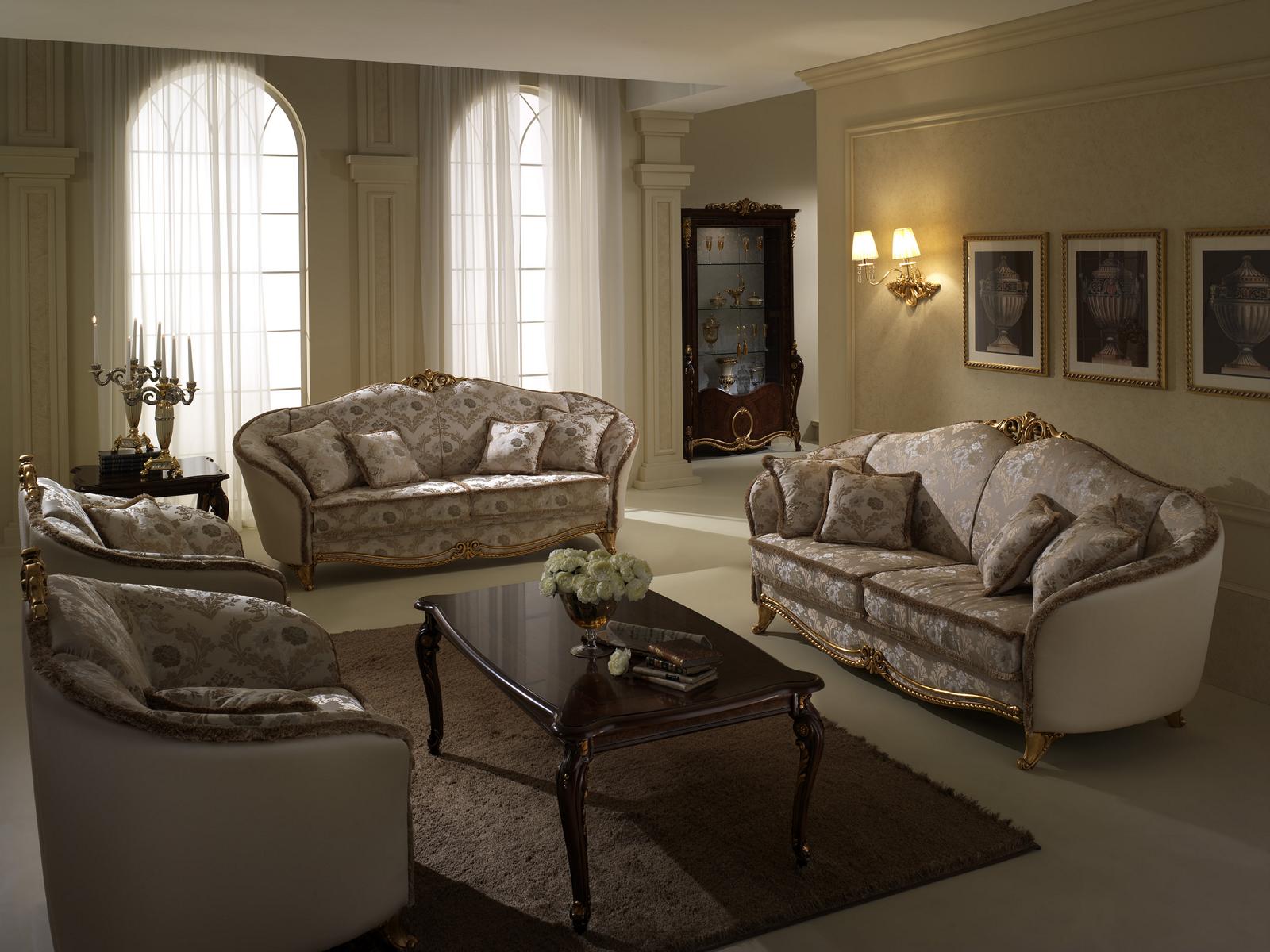 Luxus Klasse 3+1+1 Italienische Möbel Sofagarnitur Couch Sofa Neu arredoclassic™