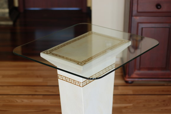 Medusa Römische Säule Beistelltisch Säulen Tisch Glas Couch Sofa Tische