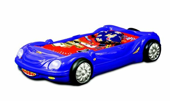 Kinderzimmer Bett Kinderbett Auto Rennbett Design mit Licht Matratze Lattenrost