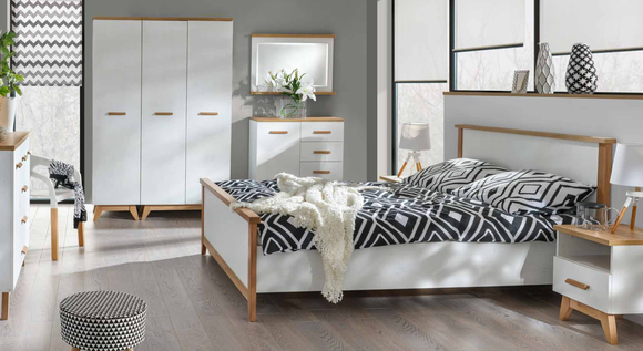 7 tlg. Schlafzimmer Set Komplett Schlafmöbel Schrank Nachttische Kommode