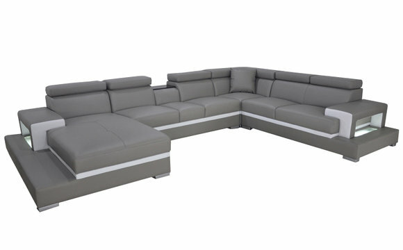 Design Leder Polster Sitz Zimmer Wohn Sofa Eck Sofas Couch Designer