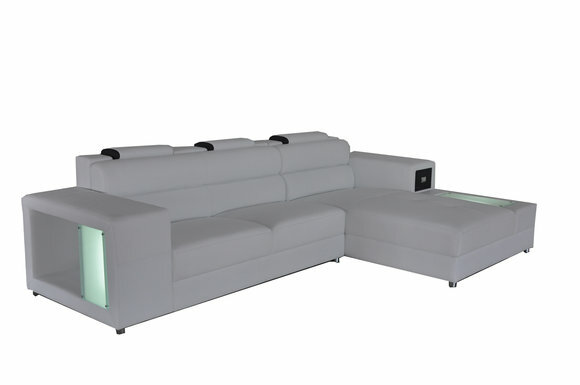 Design Sitz Leder Polster Ecke Leder Eck Landschaft Zimmer Neu Wohn Sofa
