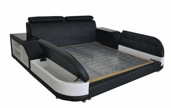 Design Luxus Bett Polster Ehe Hotel Moderne Betten Leder 140/160/180/200 LB8827