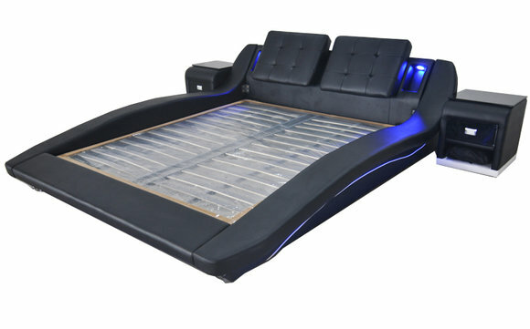 Luxus Leder Design Polster Betten Doppel Modernes Bett Ehe Exclusiv 180x200 cm