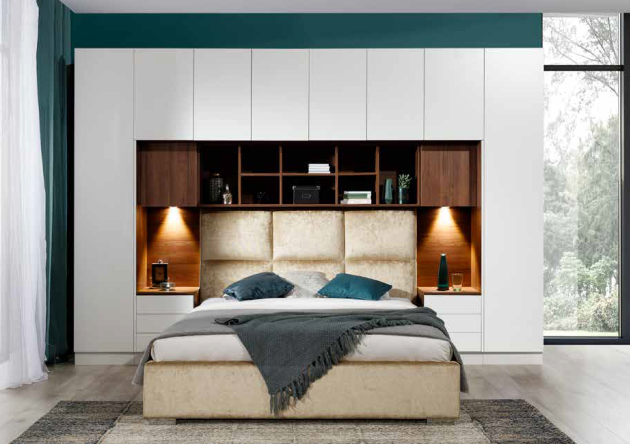 Schlafzimmer Bett Kleiderschrank Betten Bettgestell Polsterbett Bettrahmen Neu