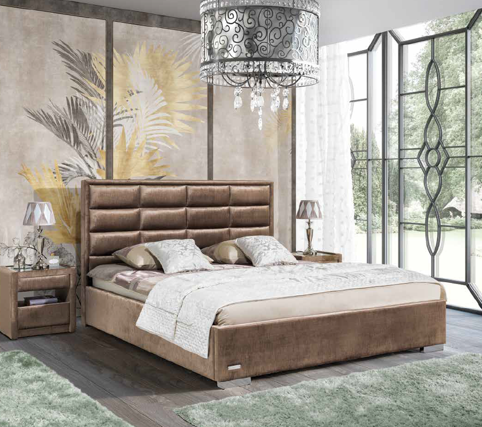 Designer Bett Schlafzimmer Betten Textil Leder Hotel Luxus Polster Samt
