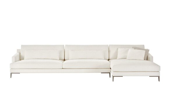 Weiß Couch Wohnlandschaft Stoff Eck Garnitur Design Modern Textil Sofa