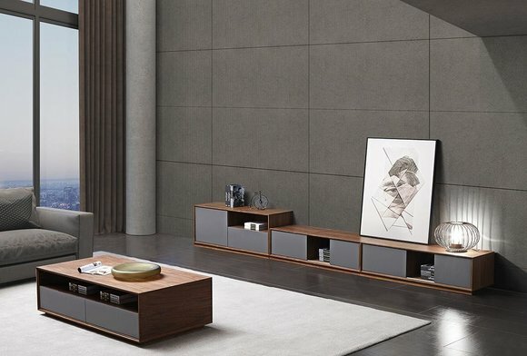 Wohnzimmer Komplett Set Kommode Sideboard Schrank Wand Couchtisch
