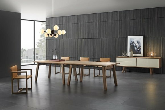 Italiensches Ess Zimmer Möbel 4x Lehn Stühle Tisch XXL Kommode Holz