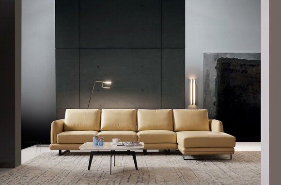Leder Sofa Couch Eck Sitz Garnitur Wohn Zimmer Landschaft L Form Luxus