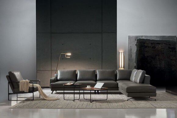 Garnitur Italien Sofa Leder Eck Couch Sitz Landschaft Luxus Wohn Polster