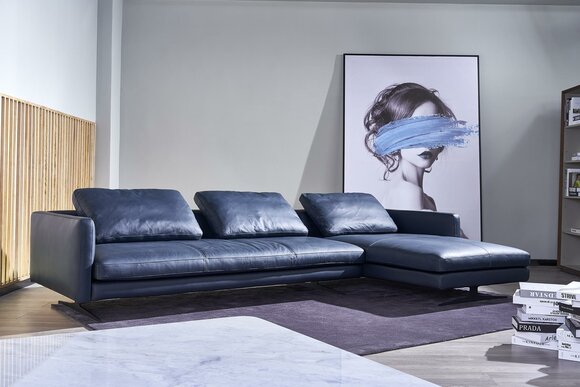 Leder Sofa Couch Eck Garnitur Wohn Zimmer Sitz Landschaft L Form Luxus