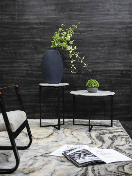 Beistell Couch Designer Tische Marmor Metall Tisch 2er Set Wohn Zimmer