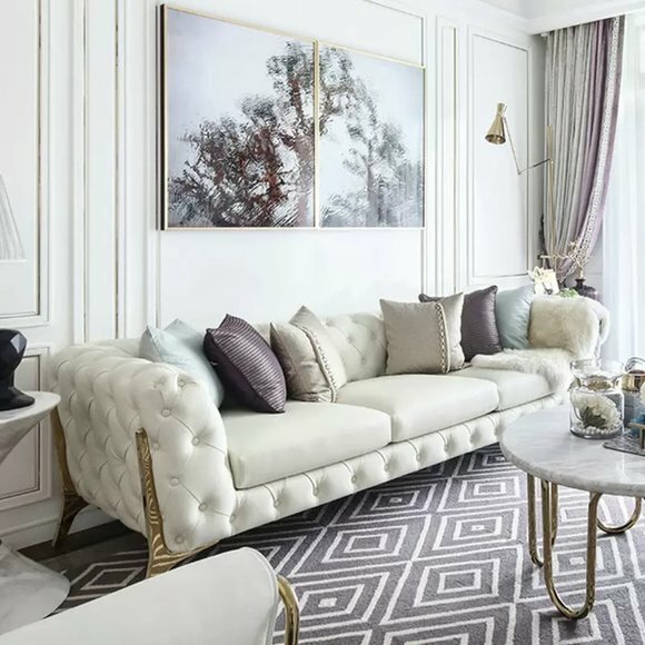 Big Sofa Chesterfield Couch 4 Sitz Polster Couchen XXL Sofas Samt Textil