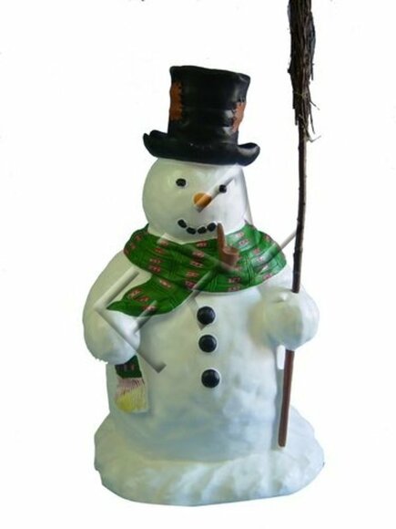Weihnachten Schneemann Deko Figur Skulptur Figuren Steinfigur Beton