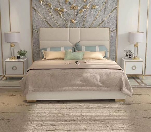 Bett Polster Design Luxus Hotel Betten Ehe 180x200cm Schlaf Zimmer Leder Doppel