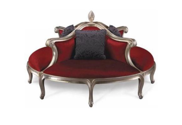 Rund Sofa Polster Couch Polster Chesterfield Samt 4 Sitzer Antik Stil Sessel Neu