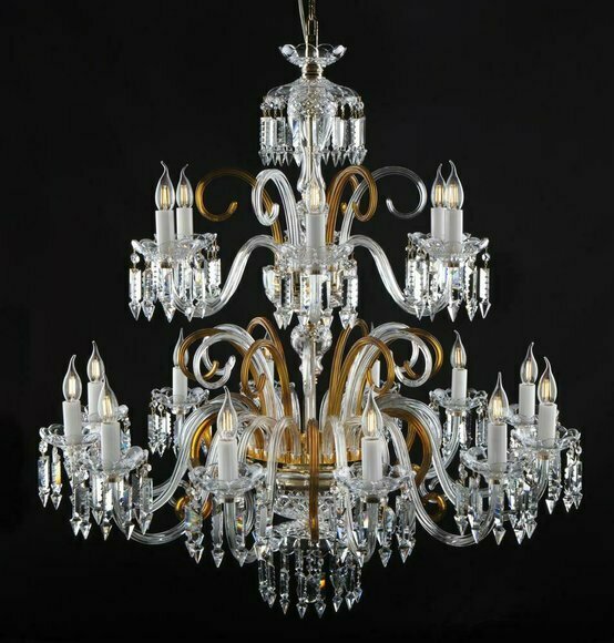 Kristall Glas Kronleuchter Hänge Lampe Lüster klassisch Elite Bohemia