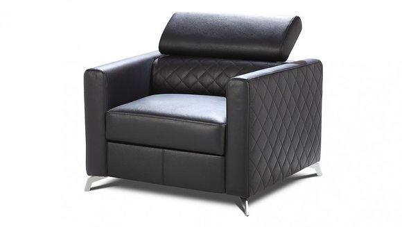 Sessel Designer Stuhl Polster Relex 100% Italienisches Leder Lounge 1 Sitzer