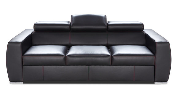 Leder Sofa 3 Sitzer Bettfunktion Design Polster Modern 100% Italienisches Leder