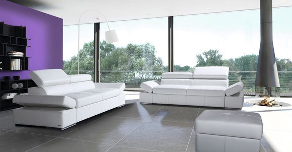 Bettfunktion 100% Italienisches Leder 2 Sitzer Couch Design Polster Modern