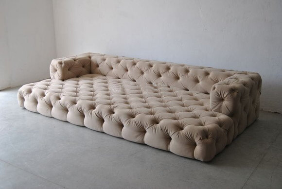 Stoff Design Couch Polster Sofas Textil Modern Sofa Bettfunktion XXL 300 cm