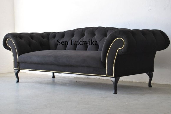 Chesterfield Sofagarnitur 3+1 Sitzer Stoff Design Couch Polster Sofas Sofa Neu