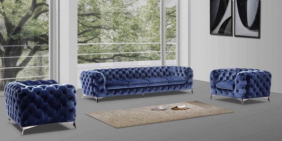 Sofa Chesterfield Couch Polster Garnitur Textil 2+1 designer Couchen Neu
