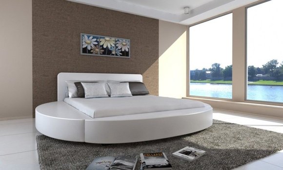 Rundes Bett Rund Design Betten Leder Doppel Luxus Hotel Gestell Schlaf