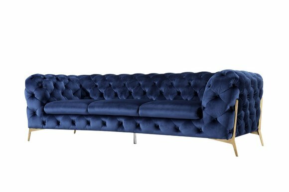 Luxus Textil Stoff Sofa Couch Polster Sitz 3+2 Garnitur Chesterfield Garnituren